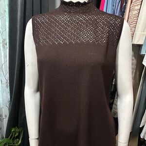 St. John Chocolate Lace Blouse